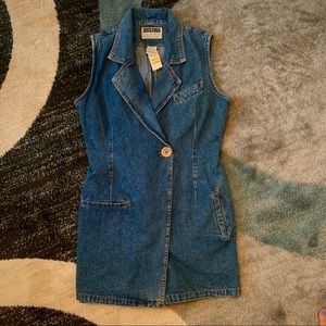 Vintage Denim Jumpsuit Shorts Wrap Dress